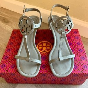 Tory Burch Miller Wedge, size 8.5. Color: Dust Storm